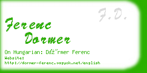 ferenc dormer business card